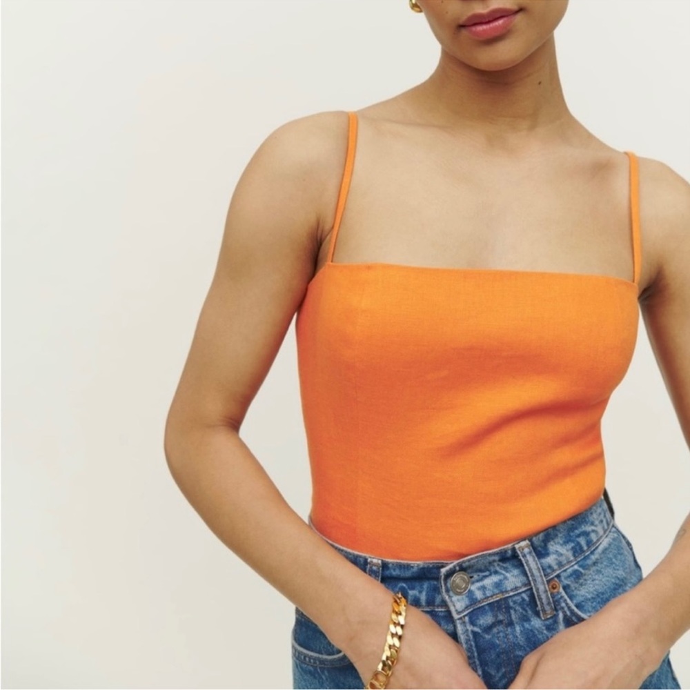Reformation linen orange tank 8